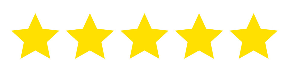 星評価アイコン（ベクター）5.0／5点