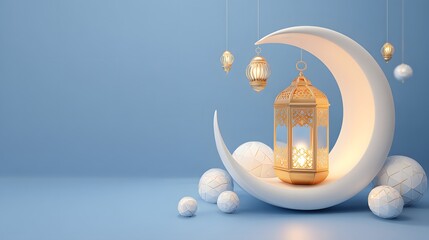 islamic 3D digital illustration featuring Background Illustration With copy space 