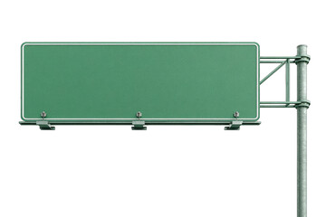 Empty green highway sign