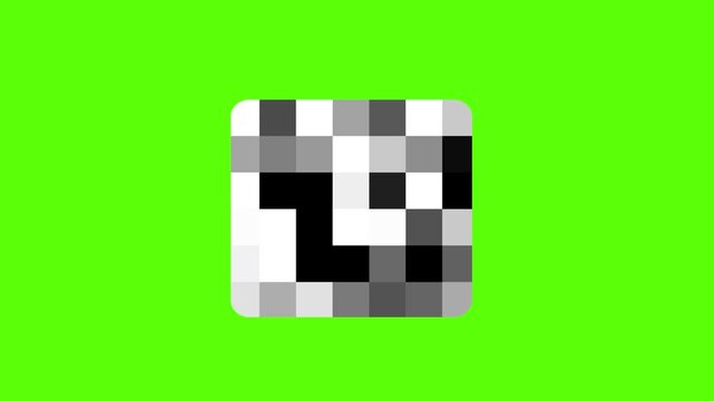 square blur mosaic censored on green screen
