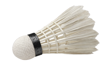 White badminton shuttlecock, close-up