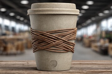 Eco-friendly disposable cup with woven band