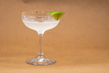 Tequila Cocktail with Chili Salt Rim and Citrus Garnish