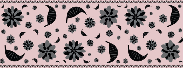 Romantic carpet runner with powder pink background and floral motif. Great for packaging, gift wrapping, invitations, and decorative web backgrounds. Horizontal. EPS10. 