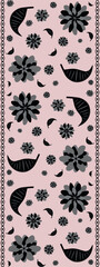 Romantic carpet runner with powder pink background and floral motif. Great for packaging, gift wrapping, invitations, and decorative web backgrounds. Vertical. EPS10. 