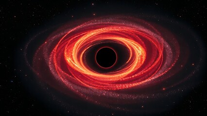 Dwarf galaxies orbiting a black hole like fireflies in an infrared-hued cosmic dance.