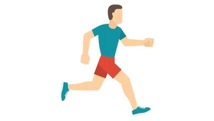 Animated Man Running, Flat Design Illustration on Black Background