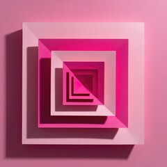 Nested pink squares receding into a point