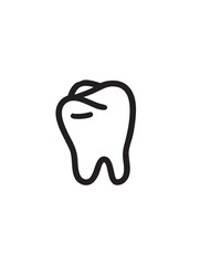 Tooth decay vector illustration: dental caries, cavity clip art eps silhouette
