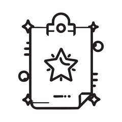Star achievement clipboard vector icon - award, success, checklist graphic eps silhouette