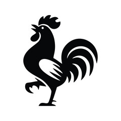 Black Rooster Silhouette Icon Design © nfdesign