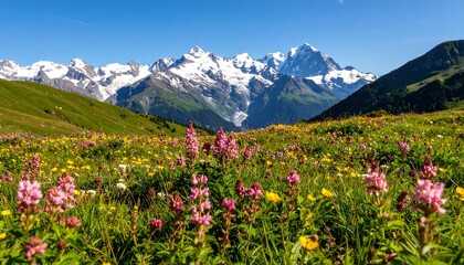 Alpine meadow wildflowers