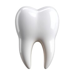 White Tooth Isolated on White Background