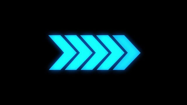 Right-directional arrow loop animation.  Arrow icon concept.