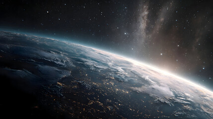 Fototapeta premium Earth from Space: Orbital Perspective