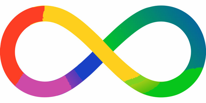Autism awareness symbol infinity sign with rainbow colors diversity and inclusion - Powered by Adobe