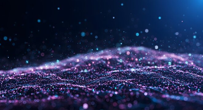 Blockchain digital network abstract background