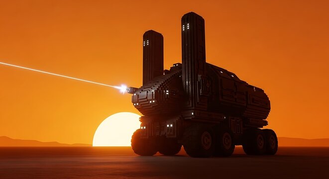 Advanced Space Vehicle on a Desert Planet.
