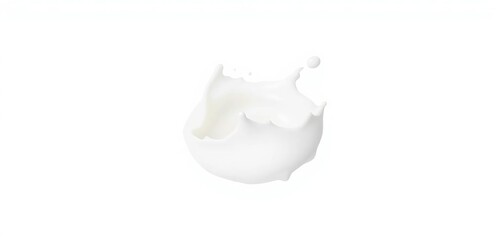 Single droplet of milk splashing, isolated on white background,   realistic,  texture
