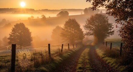Misty Sunrise Valley Path.