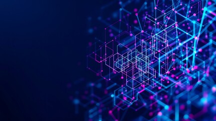 Abstract technology network background with glowing lines and dots for digital innovation
