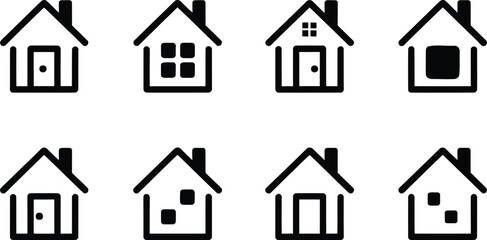 Fototapeta premium House icon set vector illustration for real estate property and home design related concepts and themes