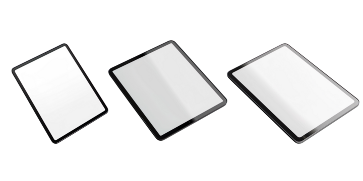 Digital Tablet Mockup with UI Display on a transparent background