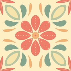 Vintage Retro Style Tile Illustration