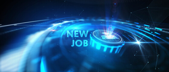 Business, Technology, Internet and network concept. New Job. 3d illustration