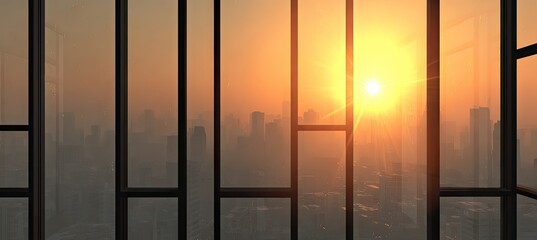 Sunset Through Window Bars