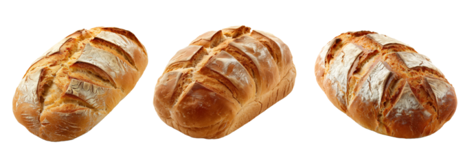 Set of Bread Isolated on Transparent Background. PNG.