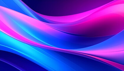 Fototapeta premium Vibrant Neon Waves Abstract Background with Blue and Pink Flowing Light.