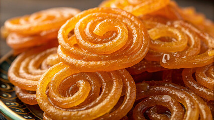 Fototapeta premium Macro Abstract of a Jalebi
