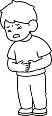 a boy with a stomachache