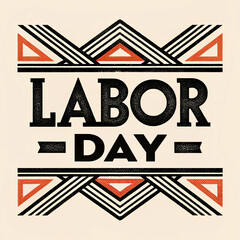 Happy labor day celebration banner with retro grunge typography