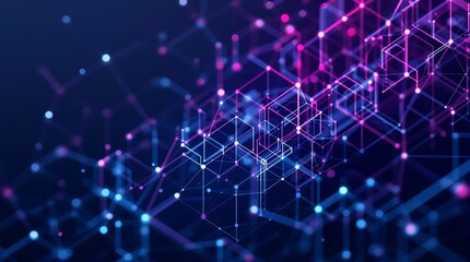 Abstract network connection background, digital technology, data and future concept design