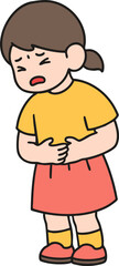 a girl with a stomachache