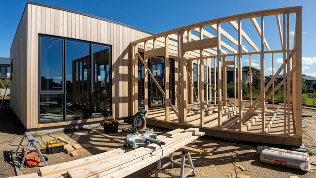 Modern Timber-Frame House Extension with Eco-Friendly Design