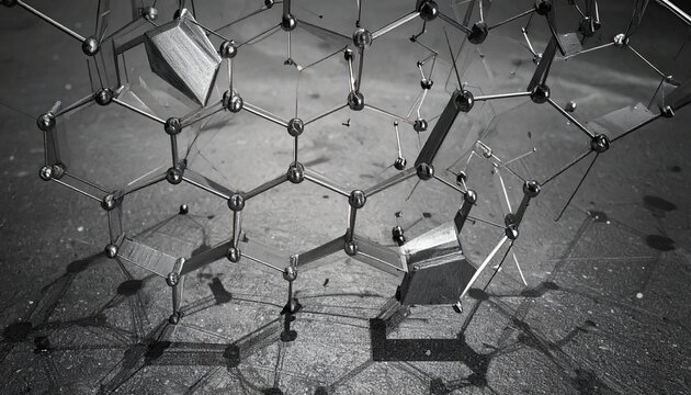 Abstract Hexagon Clusters Network Connection