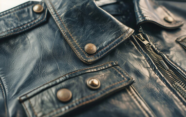 High-Detail View of Jacket Hardware and Stitching on white background