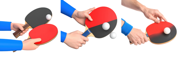 Hands In Blue Sleeves Holding Table Tennis Paddles And Ball Isolated On Transparent Background Demonstrating Action Of The Game