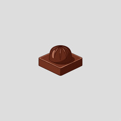 Unique shaped chocolate icon logo flat vector design