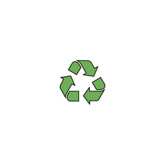Obraz premium Recyclable eco friendly icon logo flat vector design