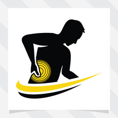 lower back pain, vector illustration.