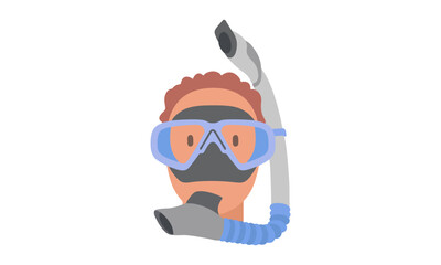 flat illustration of man with snorkel