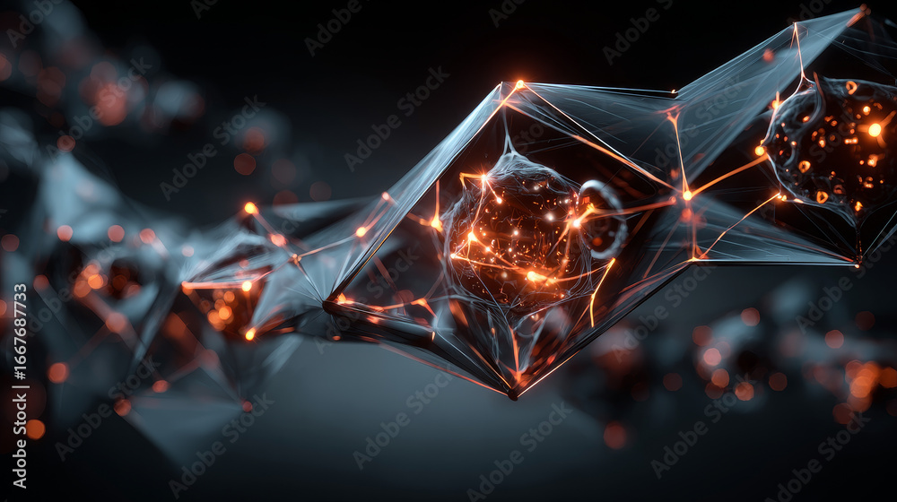 Wall mural vector connections of lines and dots. technology banner template. graphic abstract background commun