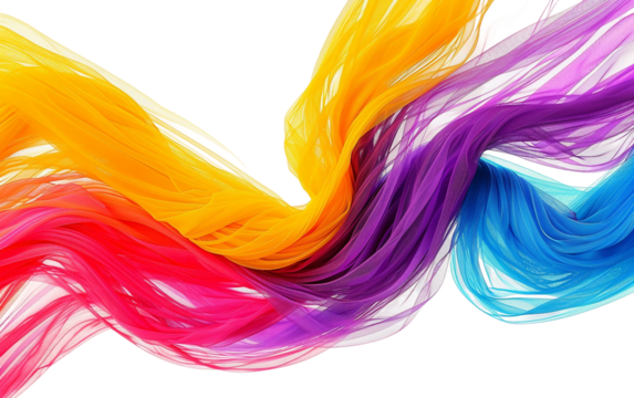 Textured Synthetic Fibers in Close-Up on white background