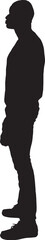 vector,silhouette of side view of a man standing