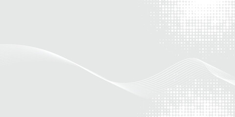 Obraz premium Futuristic gray white abstract background. shining wave lines pattern background vector eps10