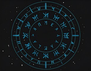 Circular astronomical rune chart